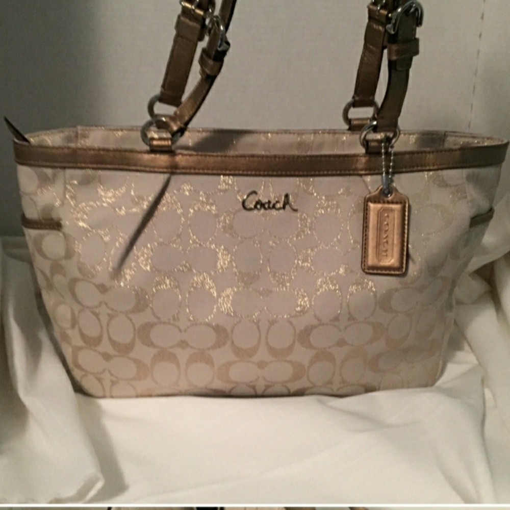 COACH Metallic Gold Tote/shoulder bag